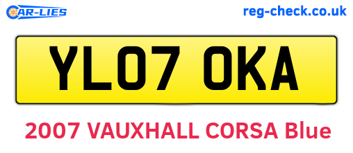 YL07OKA are the vehicle registration plates.