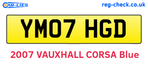 YM07HGD are the vehicle registration plates.