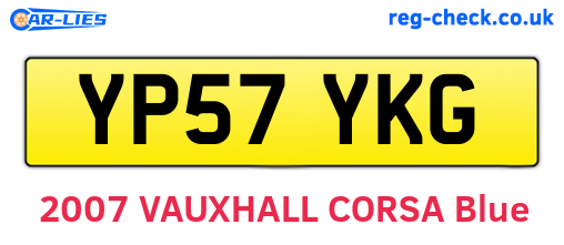 YP57YKG are the vehicle registration plates.