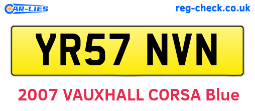 YR57NVN are the vehicle registration plates.