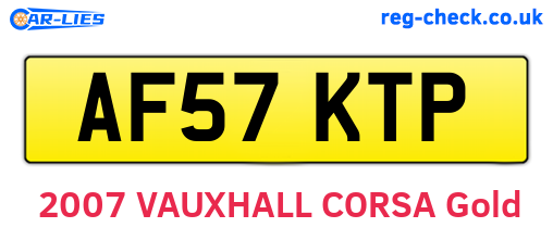 AF57KTP are the vehicle registration plates.