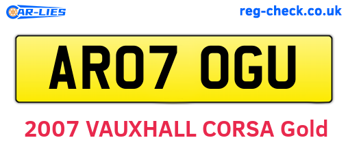 AR07OGU are the vehicle registration plates.