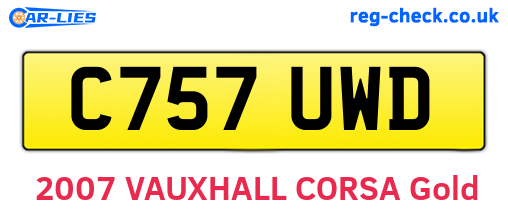 C757UWD are the vehicle registration plates.