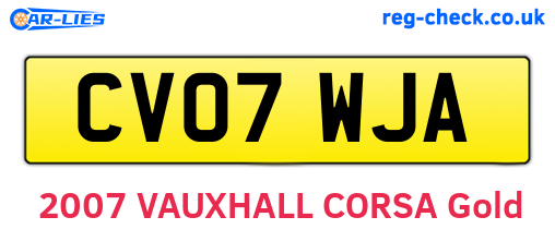 CV07WJA are the vehicle registration plates.