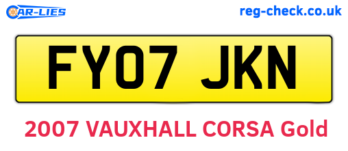FY07JKN are the vehicle registration plates.