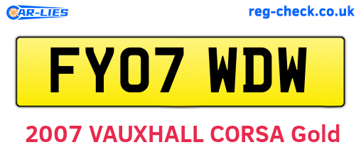 FY07WDW are the vehicle registration plates.