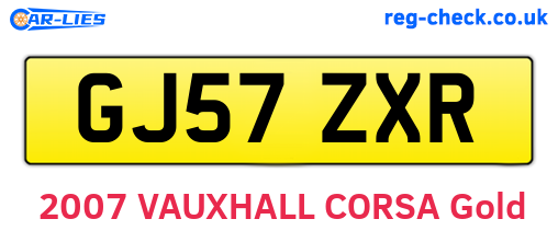 GJ57ZXR are the vehicle registration plates.