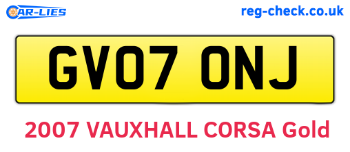 GV07ONJ are the vehicle registration plates.