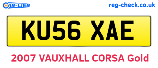 KU56XAE are the vehicle registration plates.