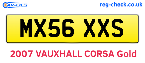 MX56XXS are the vehicle registration plates.