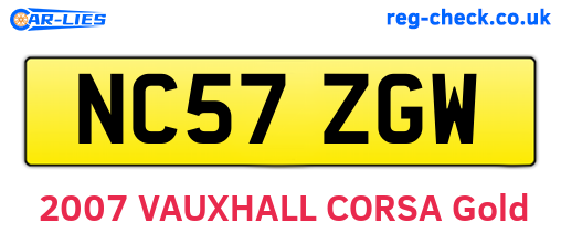 NC57ZGW are the vehicle registration plates.