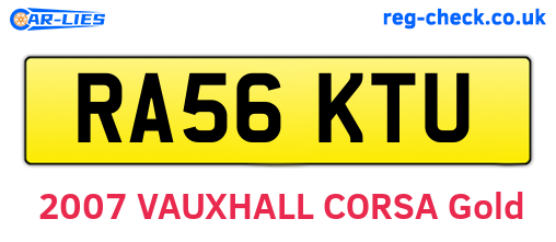 RA56KTU are the vehicle registration plates.