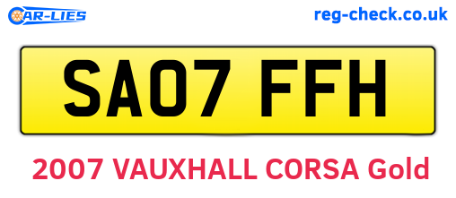 SA07FFH are the vehicle registration plates.