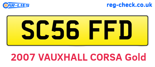 SC56FFD are the vehicle registration plates.