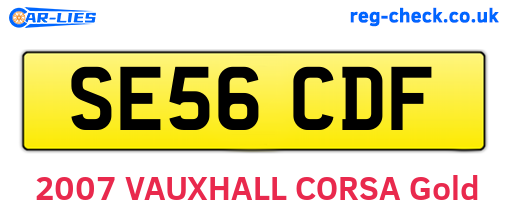 SE56CDF are the vehicle registration plates.