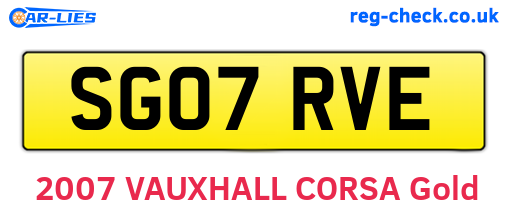 SG07RVE are the vehicle registration plates.