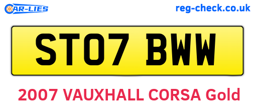 ST07BWW are the vehicle registration plates.