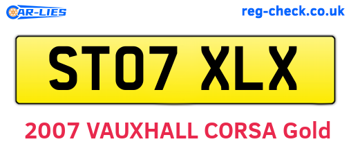 ST07XLX are the vehicle registration plates.