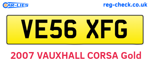 VE56XFG are the vehicle registration plates.
