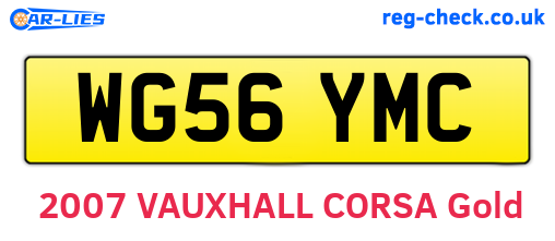 WG56YMC are the vehicle registration plates.