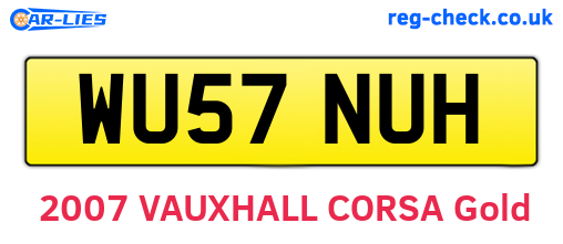 WU57NUH are the vehicle registration plates.