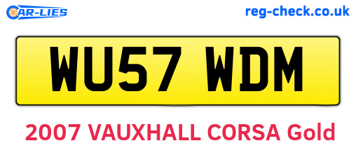 WU57WDM are the vehicle registration plates.