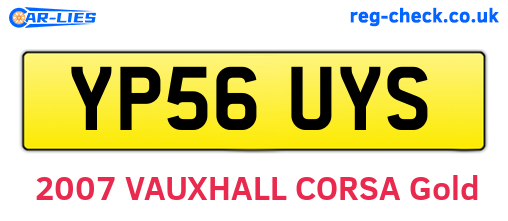 YP56UYS are the vehicle registration plates.