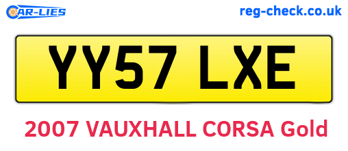 YY57LXE are the vehicle registration plates.