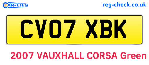 CV07XBK are the vehicle registration plates.
