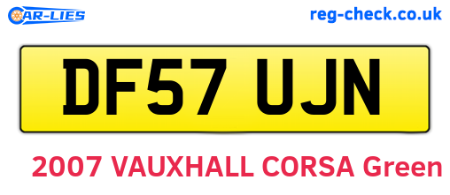 DF57UJN are the vehicle registration plates.