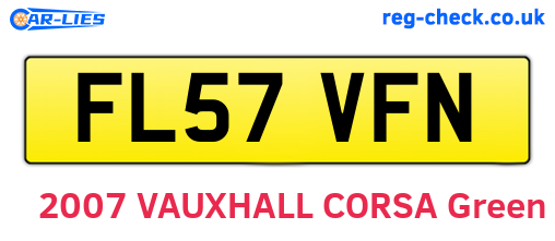 FL57VFN are the vehicle registration plates.