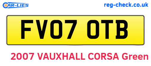 FV07OTB are the vehicle registration plates.