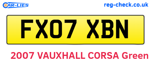 FX07XBN are the vehicle registration plates.