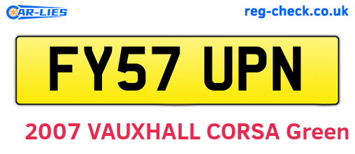 FY57UPN are the vehicle registration plates.