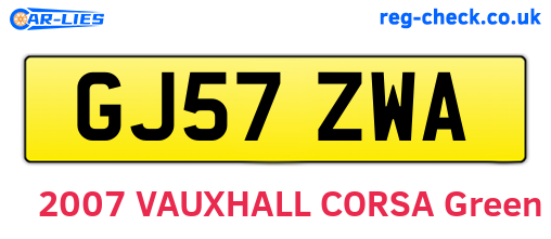GJ57ZWA are the vehicle registration plates.