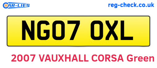 NG07OXL are the vehicle registration plates.