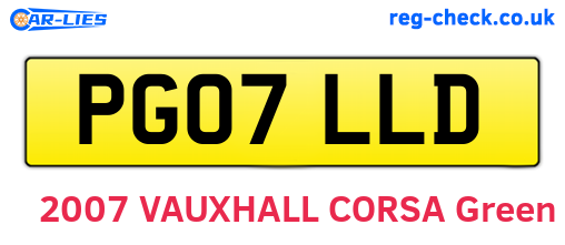 PG07LLD are the vehicle registration plates.