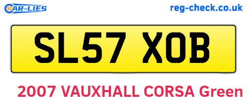 SL57XOB are the vehicle registration plates.