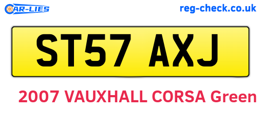 ST57AXJ are the vehicle registration plates.