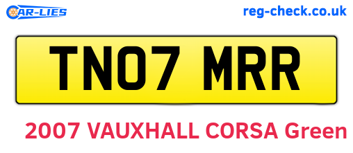 TN07MRR are the vehicle registration plates.