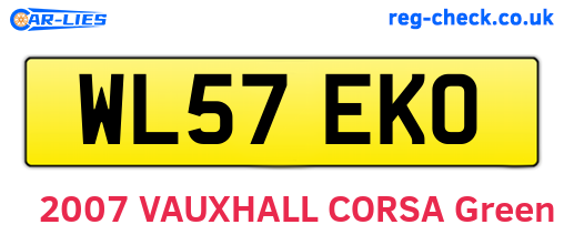 WL57EKO are the vehicle registration plates.