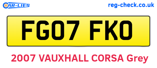 FG07FKO are the vehicle registration plates.