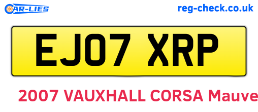 EJ07XRP are the vehicle registration plates.