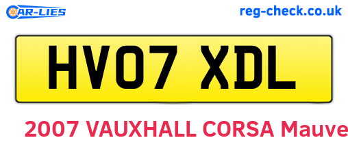 HV07XDL are the vehicle registration plates.