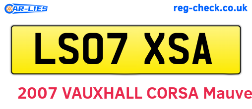LS07XSA are the vehicle registration plates.