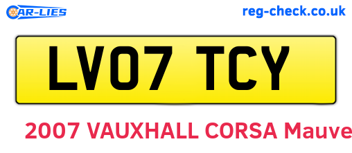 LV07TCY are the vehicle registration plates.