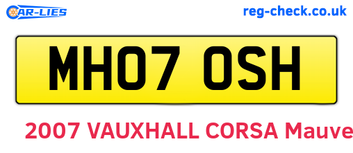 MH07OSH are the vehicle registration plates.