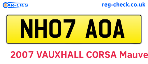 NH07AOA are the vehicle registration plates.