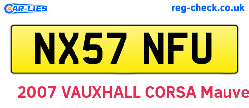 NX57NFU are the vehicle registration plates.