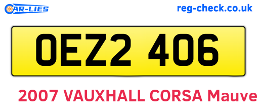OEZ2406 are the vehicle registration plates.